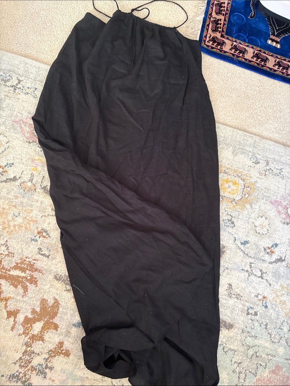 Banana Republic Black Maxi Dress with Drawstring Neck